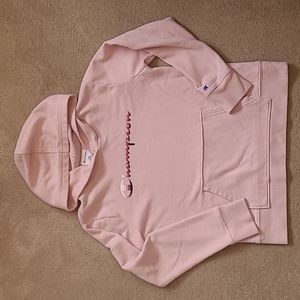 Girls Pink Champion hoodie size large 14/16